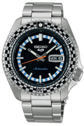 Seiko 5 Sports Checker Flag Special Edition Black Dial Silver Steel Strap Watch For Men - SRPK67K1 wholesalehk.shop