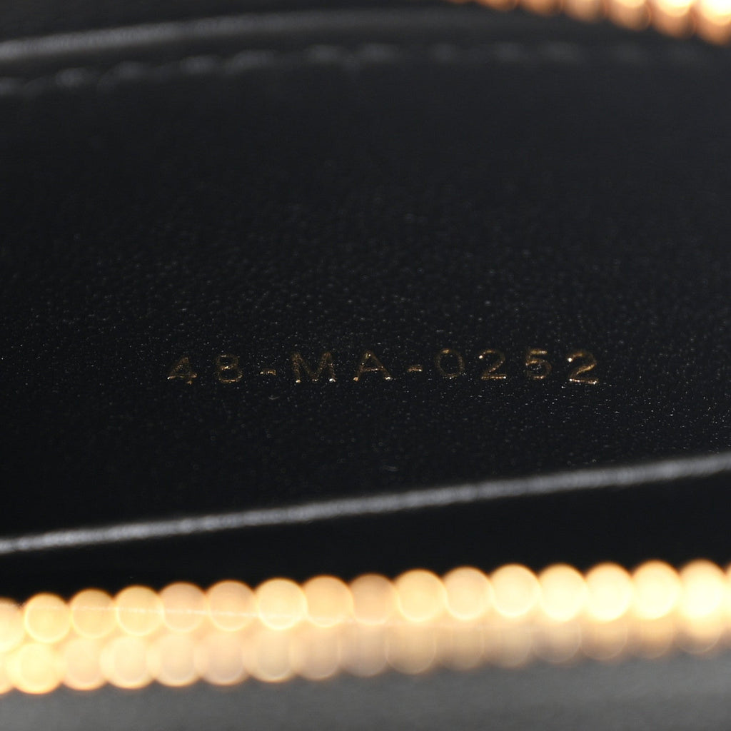 Supple Calfskin Cannage Caro Pouch With Chain  Black wholesalehk.shop