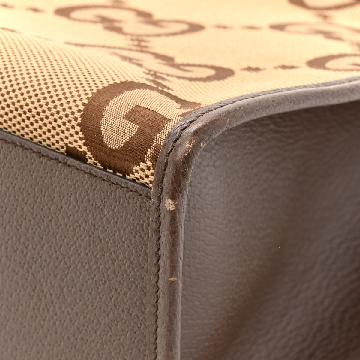 Monogram Jumbo GG Textured Dollar Calfskin Web Tote Bag Camel Ebony New Acero wholesalehk.shop