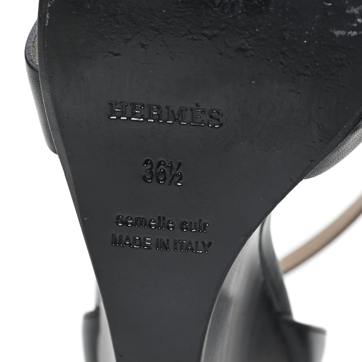 Calfskin Legend Wedge Sandals 36.5 Black wholesalehk.shop