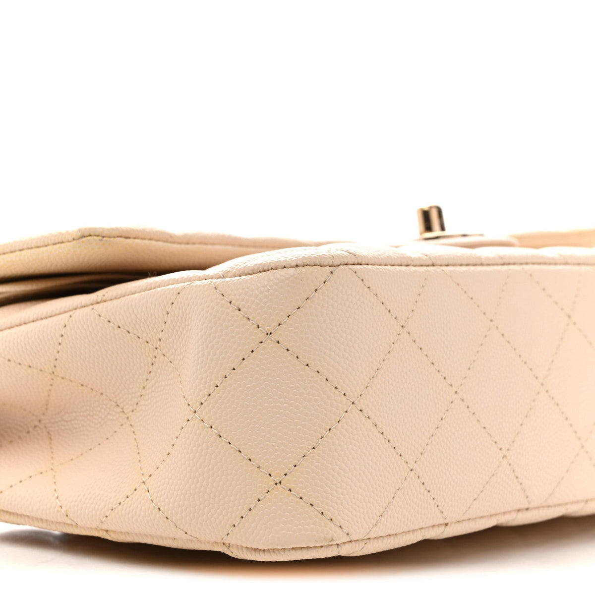 Caviar Quilted Medium Double Flap Light Beige wholesalehk.shop