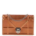 Metallic Patent Micro-Cannage Diorama Wallet on Chain Pouch Orange ¡§ Direct shipment via from wholesalehk.shop
