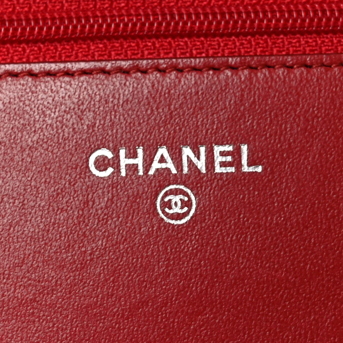 Lambskin Quilted Wallet On Chain WOC Red wholesalehk.shop