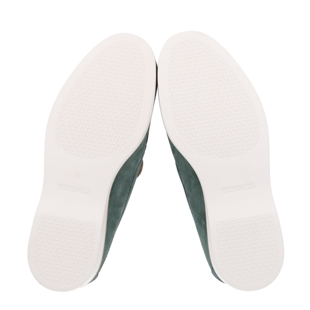 Suede Calfskin Womens Low Loafers 38 Vert Cedre wholesalehk.shop
