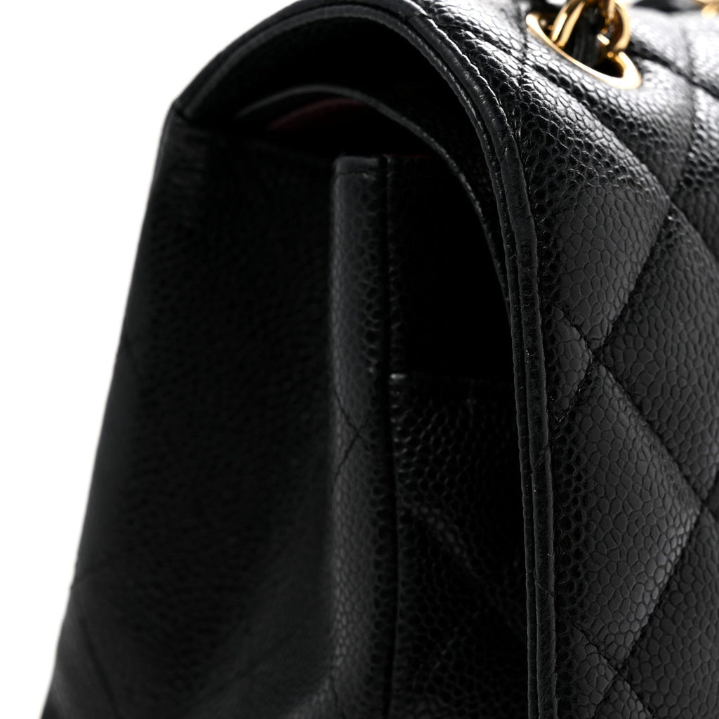 Caviar Quilted Jumbo Double Flap Black wholesalehk.shop