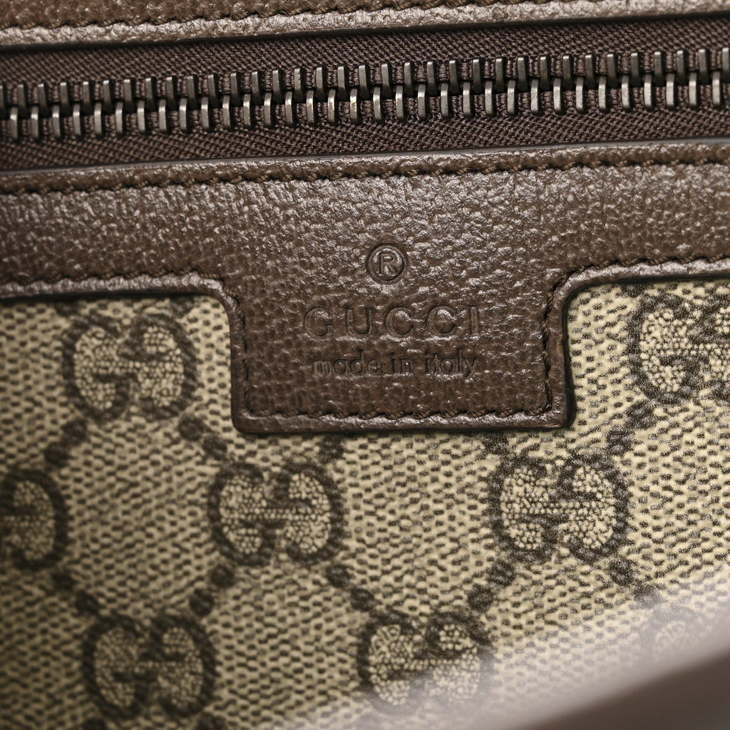 GG Supreme Monogram Medium Ophidia Tote Bag Brown wholesalehk.shop