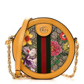 GG Supreme Monogram Flora Web Mini Ophidia Round Shoulder Bag Beige Multicolor Crop wholesalehk.shop