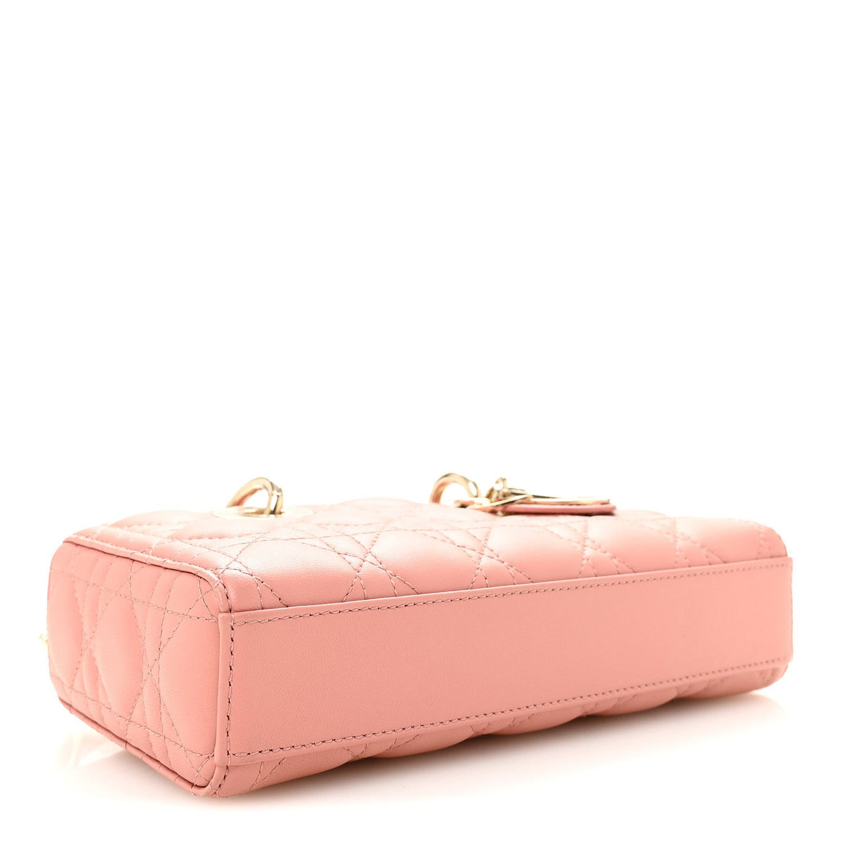 Lambskin Cannage Small Lady D-Joy Light Pink wholesalehk.shop