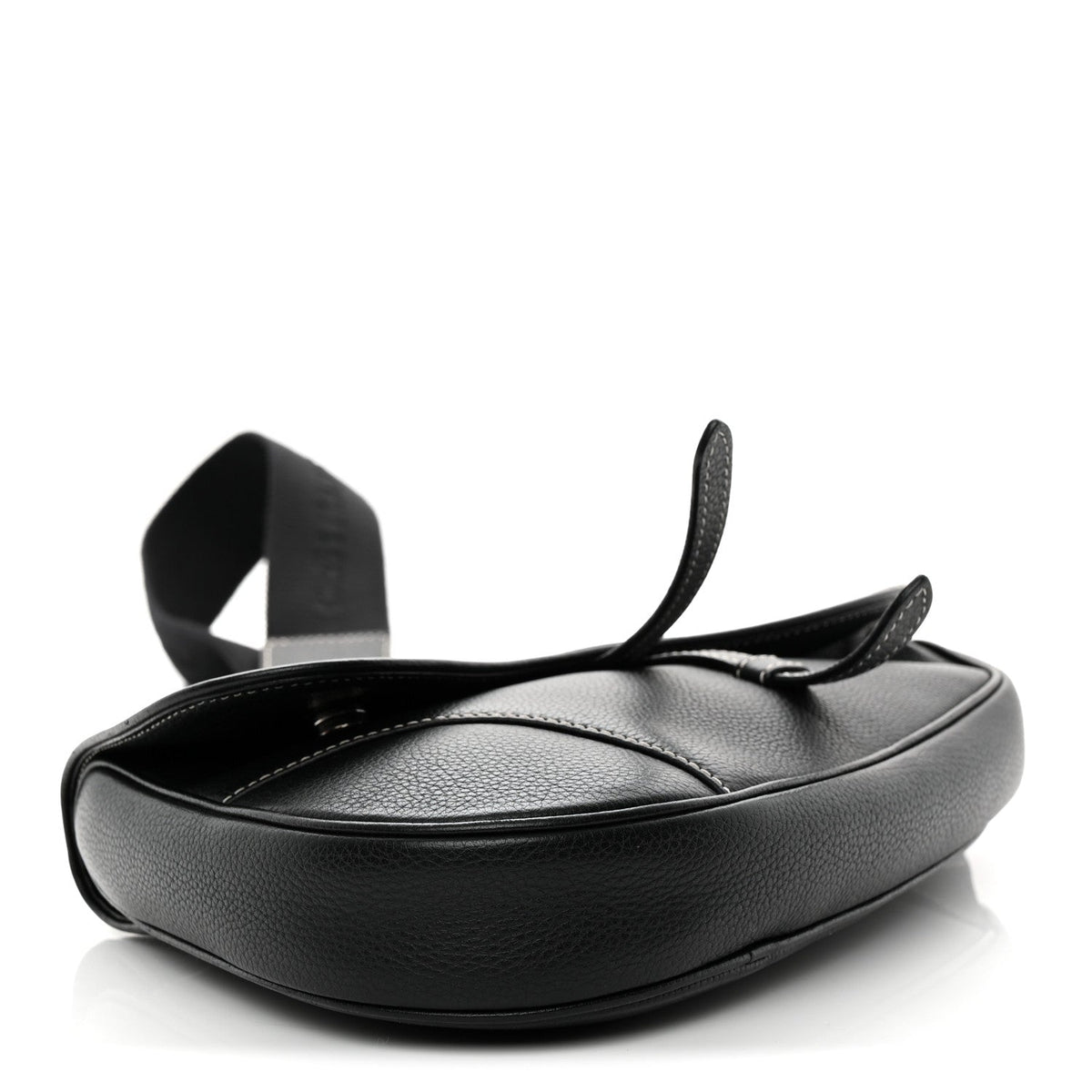 Grained Calfskin Mens Saddle Bag Black wholesalehk.shop
