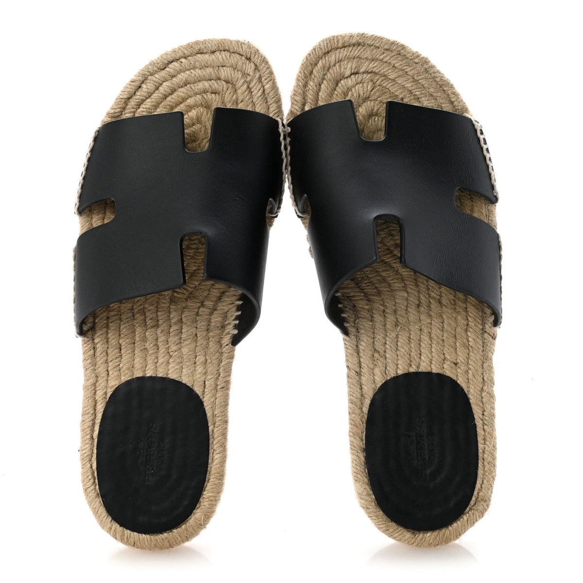 Calfskin Mens Antigua Espadrille Sandals 39 Black wholesalehk.shop