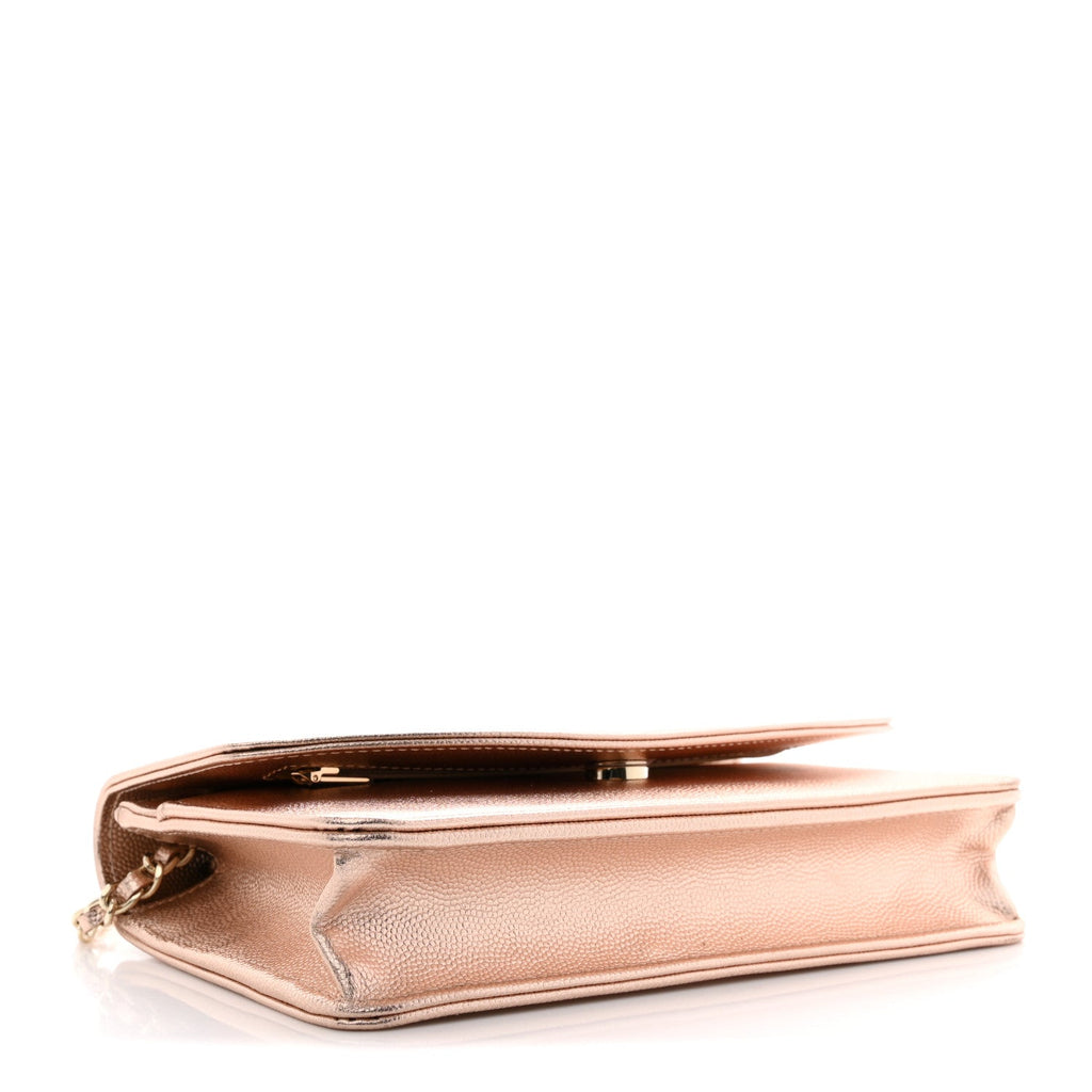Metallic Caviar Timeless CC Wallet On Chain WOC Copper wholesalehk.shop