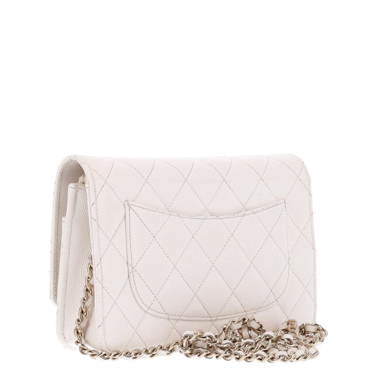Caviar Quilted Wallet On Chain WOC White wholesalehk.shop