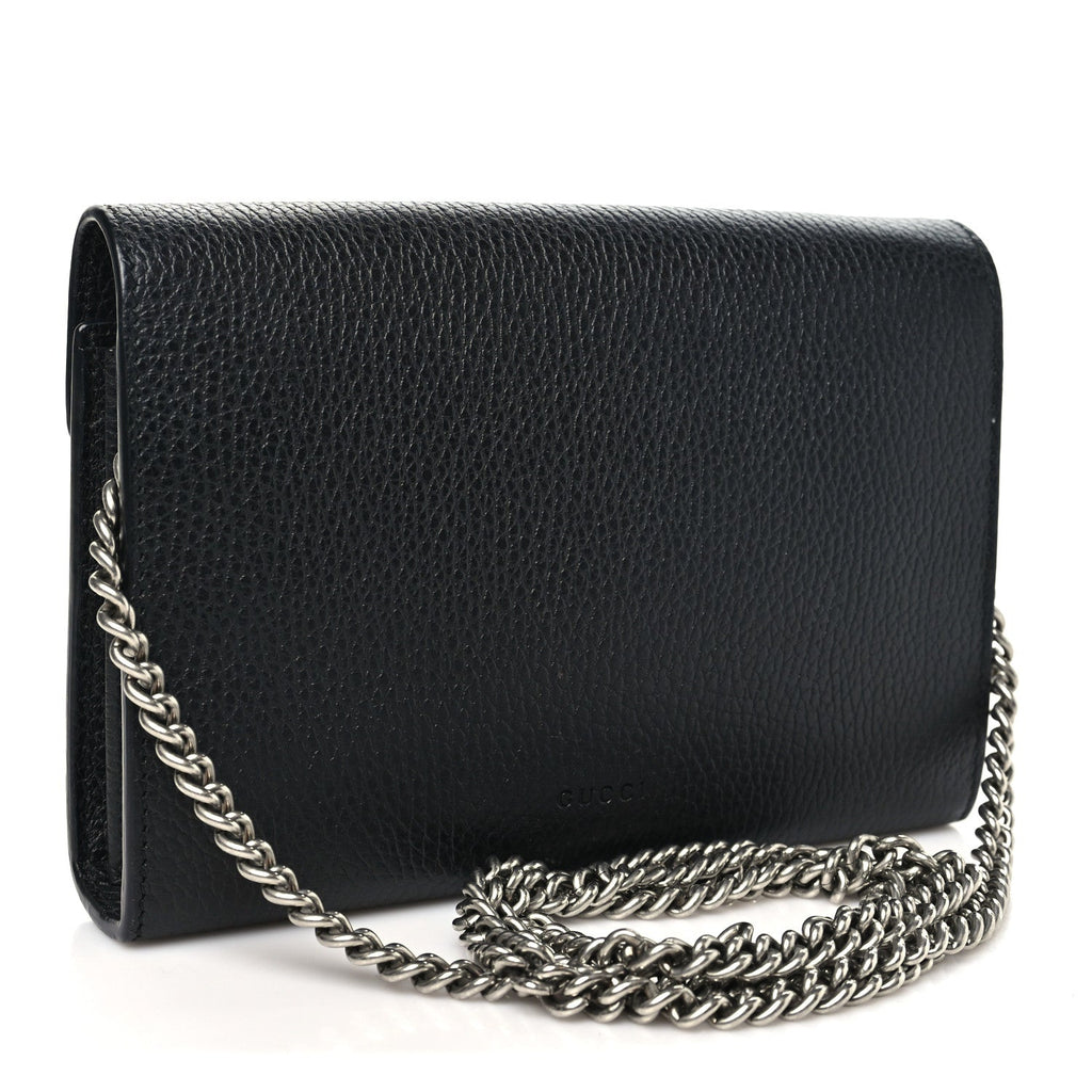 Calfskin Mini Dionysus Chain Wallet Black wholesalehk.shop