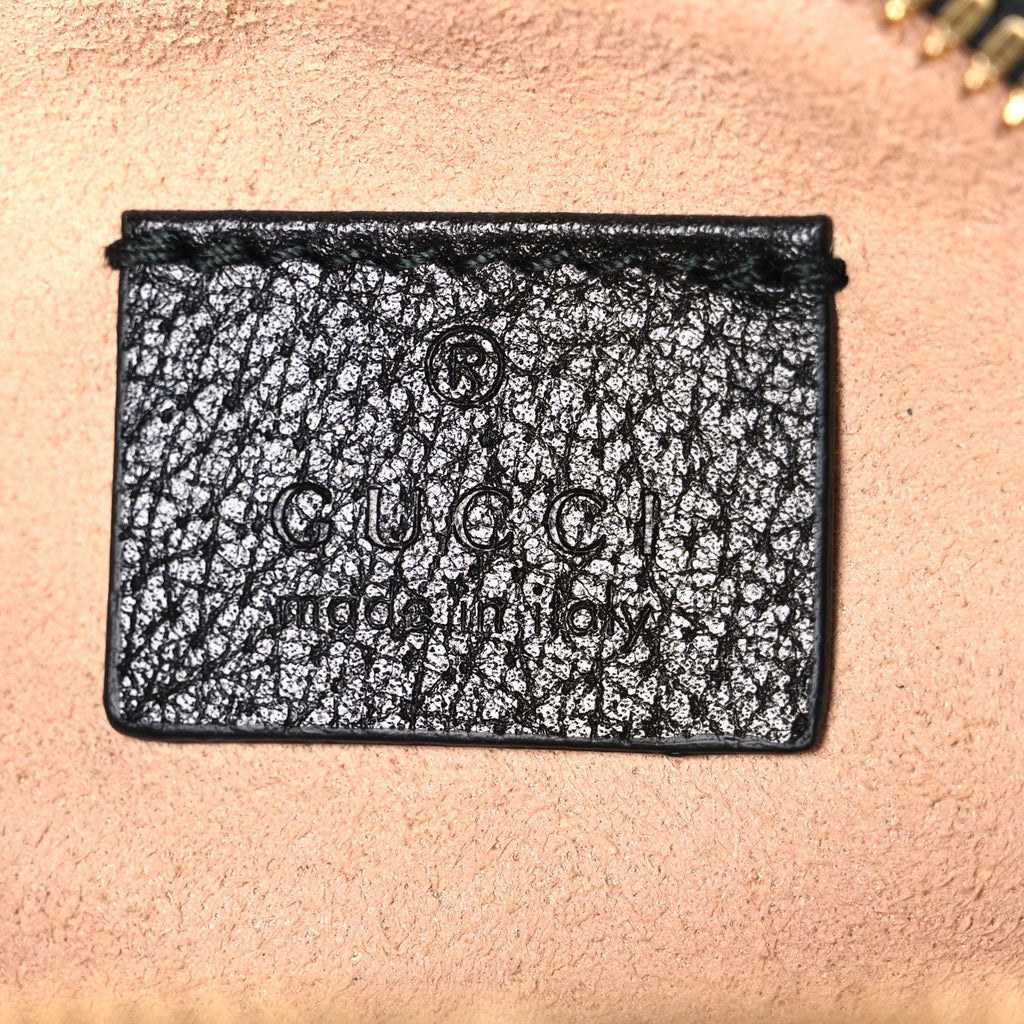 Grained Calfskin Web Mini Ophidia Round Shoulder Bag Black wholesalehk.shop