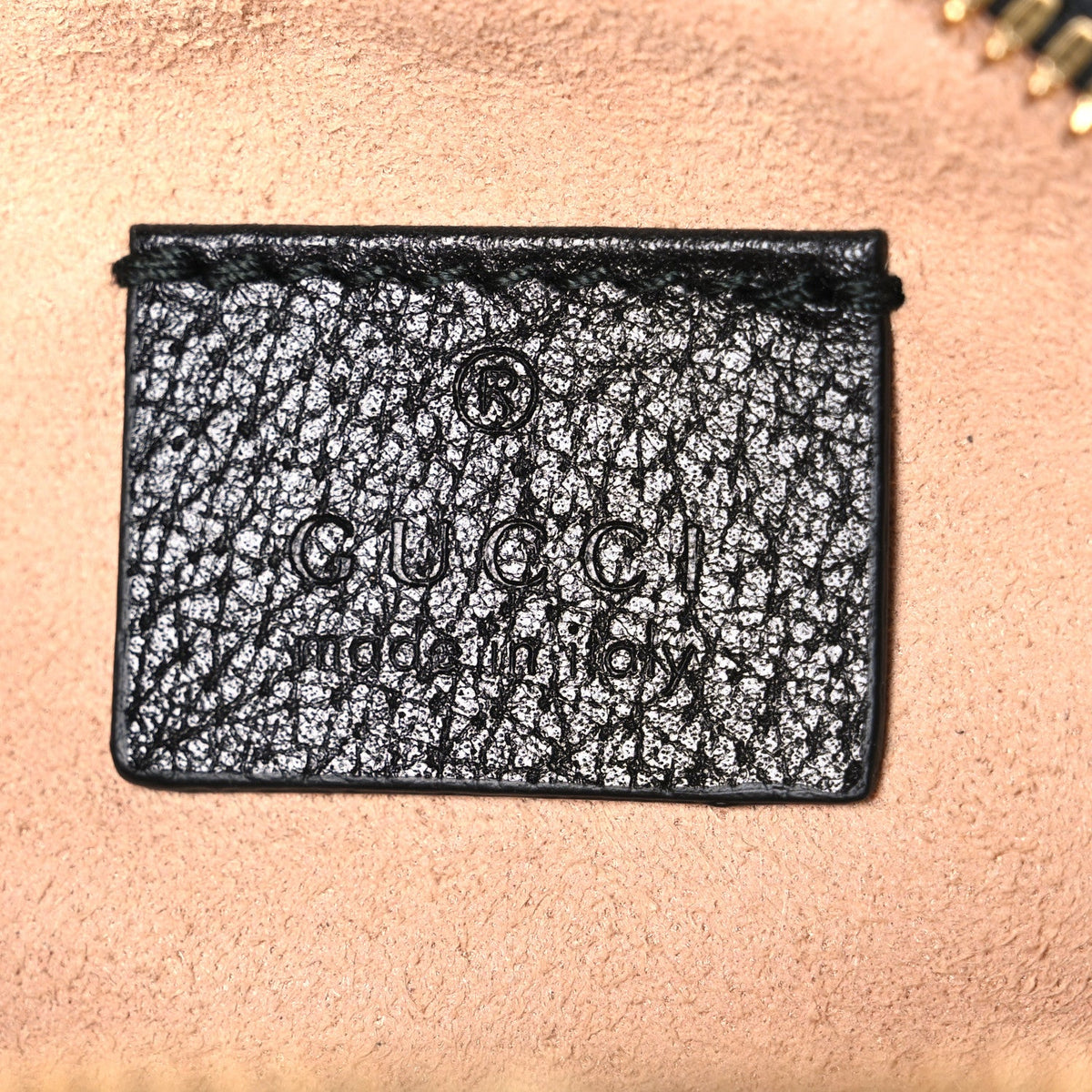 Grained Calfskin Web Mini Ophidia Round Shoulder Bag Black wholesalehk.shop