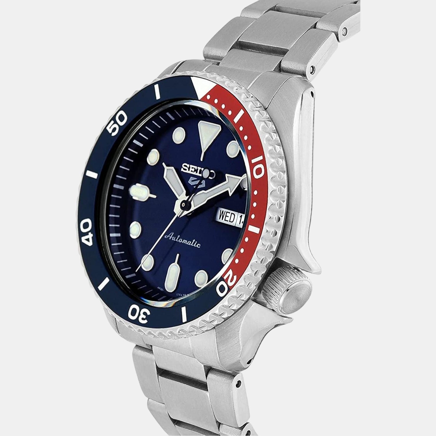 Seiko 5 Sports Automatic Blue Dial Silver Steel Strap Watch For Men - SRPD53K1 wholesalehk.shop
