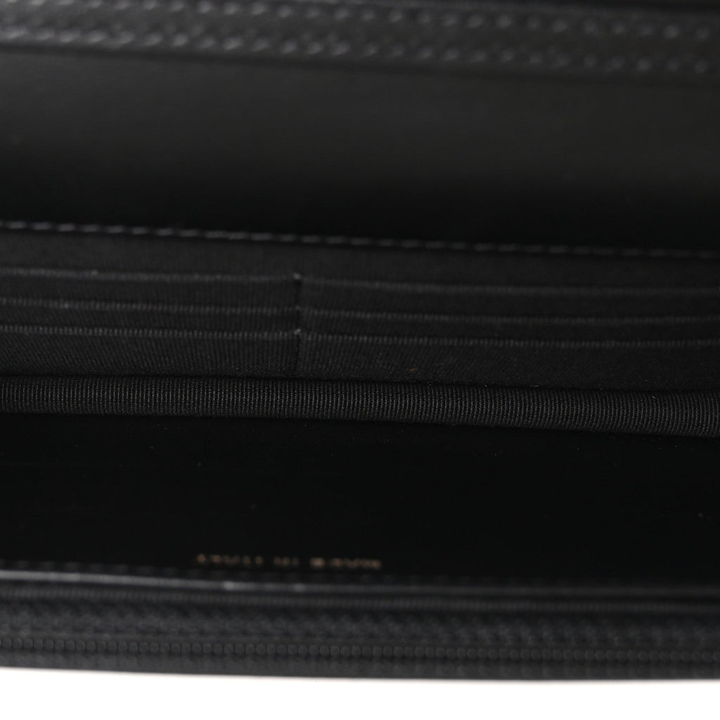 Calfskin Quilted Maxi Pearl Wallet On Chain WOC Black wholesalehk.shop