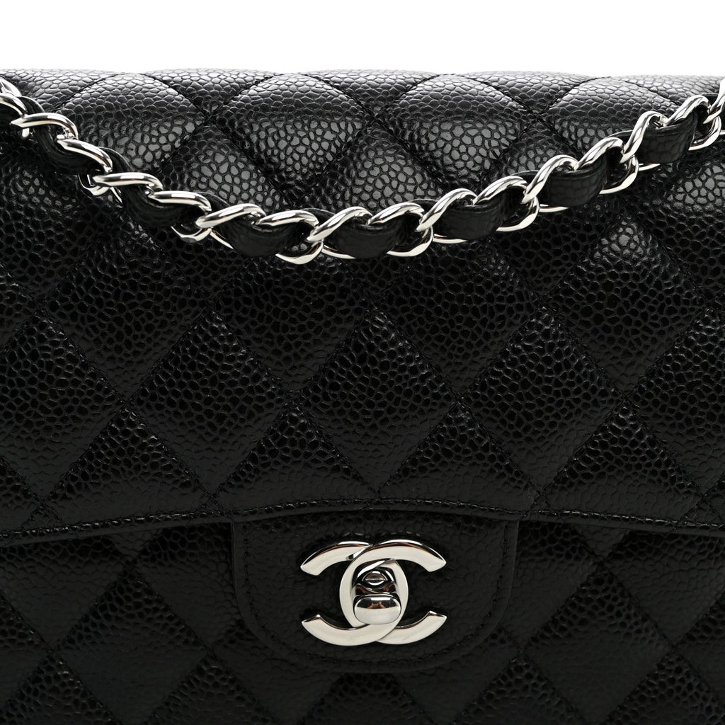 Caviar Quilted Small Double Flap Black wholesalehk.shop