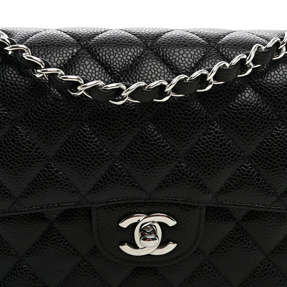 Caviar Quilted Small Double Flap Black wholesalehk.shop