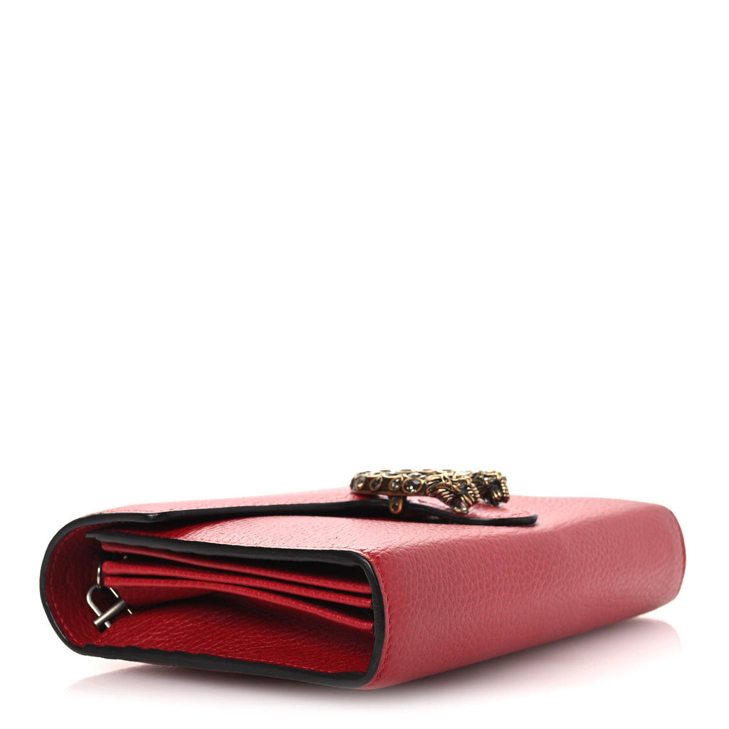 Calfskin Mini Dionysus Chain Wallet Hibiscus Red wholesalehk.shop