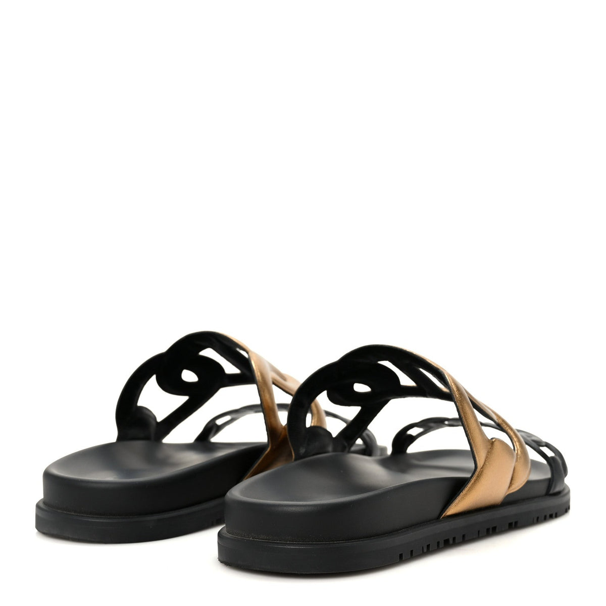 Metallic Nappa Extra Sandals 40 Black Gold wholesalehk.shop