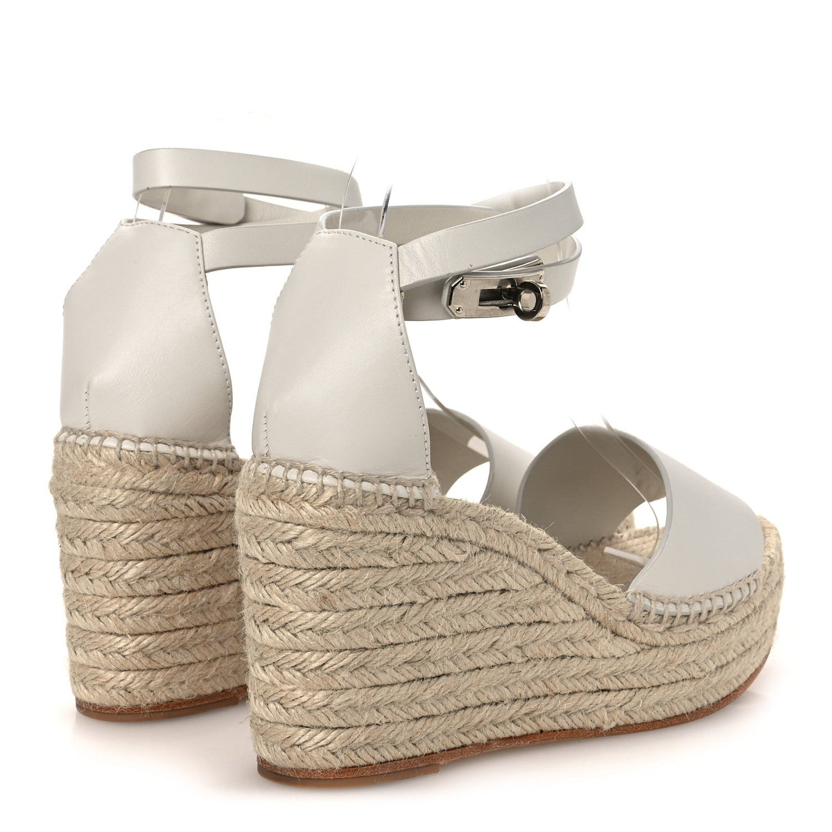 Calfskin Tipoli Espadrille Wedges 38 White wholesalehk.shop