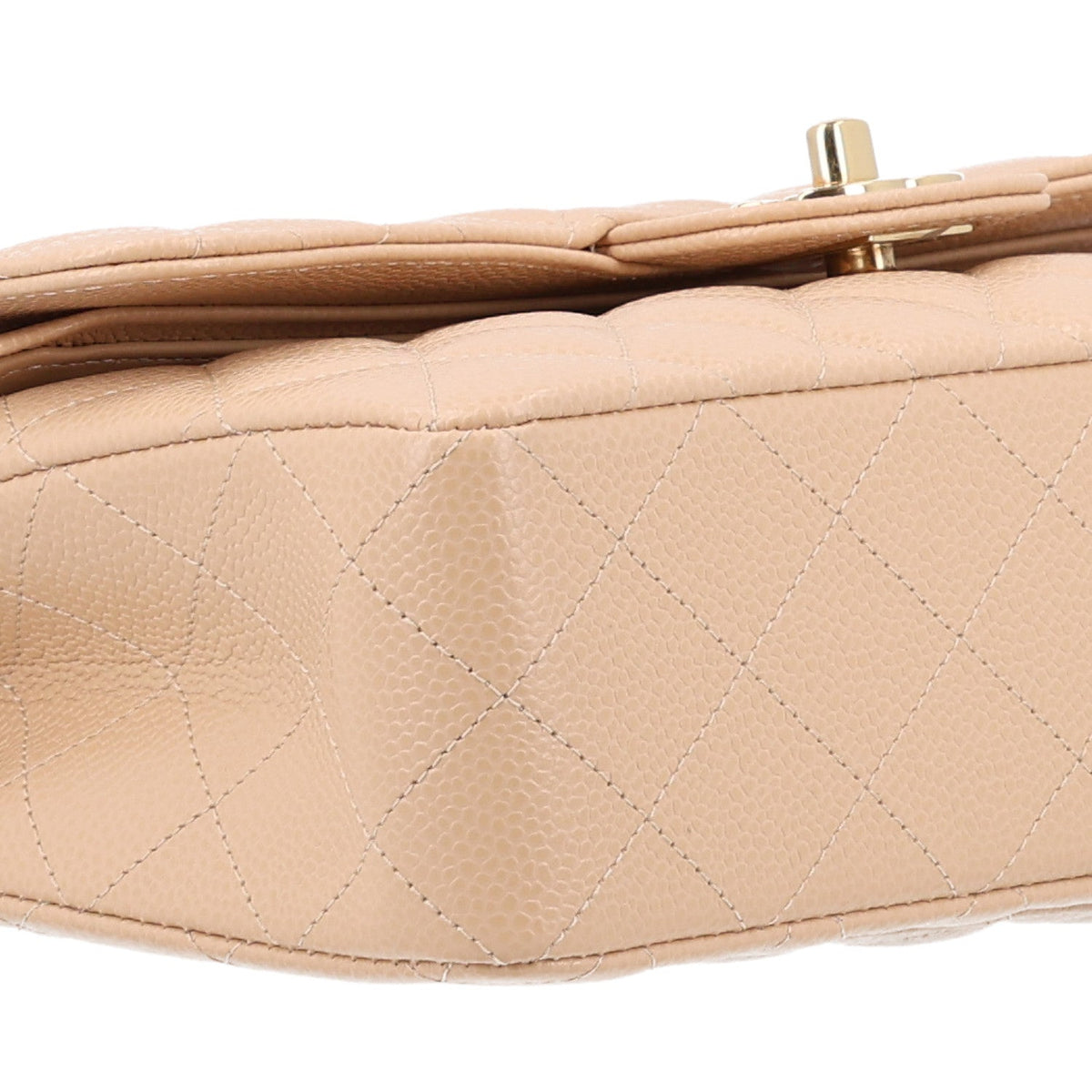 Caviar Quilted Small Double Flap Beige wholesalehk.shop