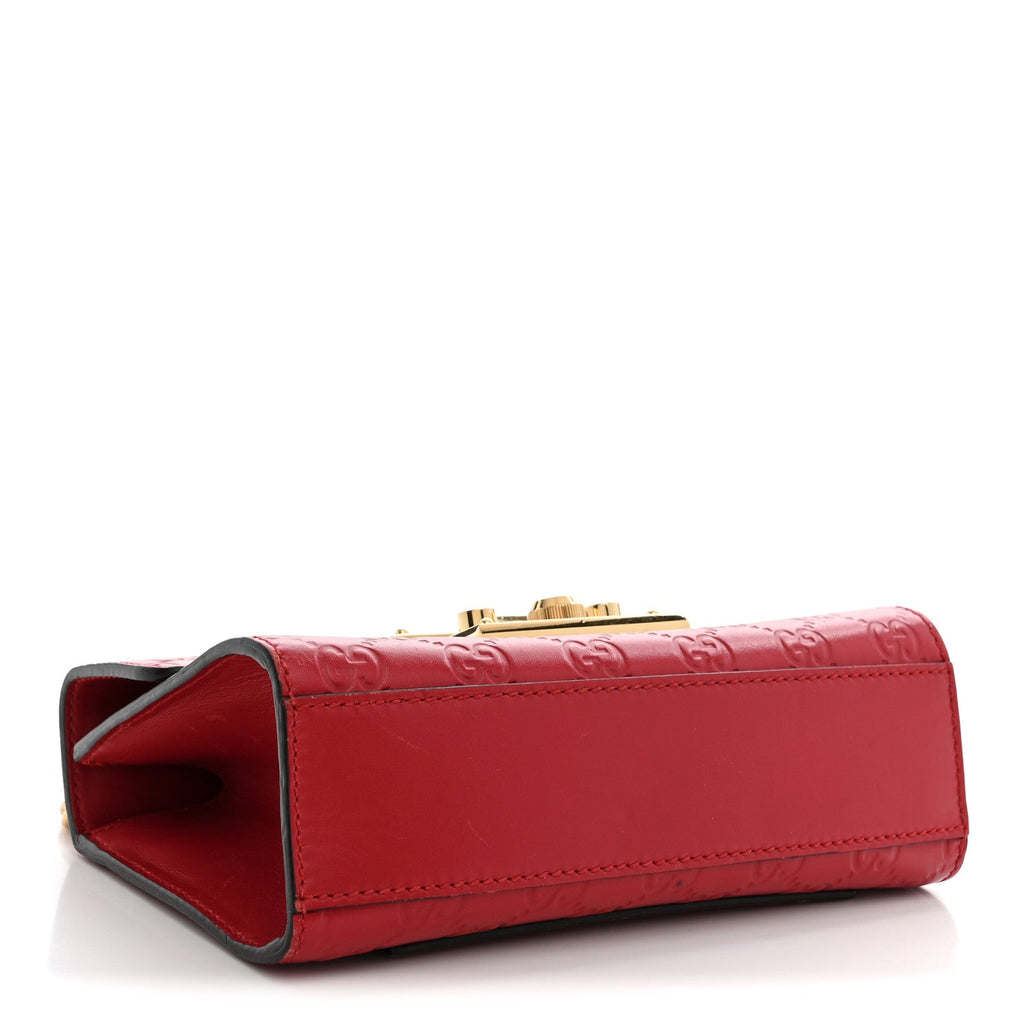 Guccissima Small Padlock Shoulder Bag Hibiscus Red £¨ Direct shipment via from wholesalehk.shop
