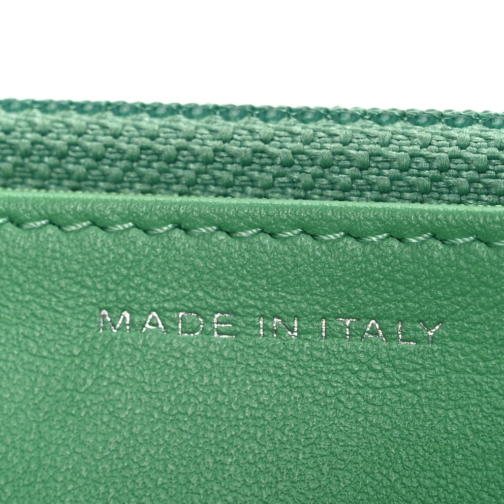 Caviar Chevron Quilted Wallet On Chain WOC Green wholesalehk.shop