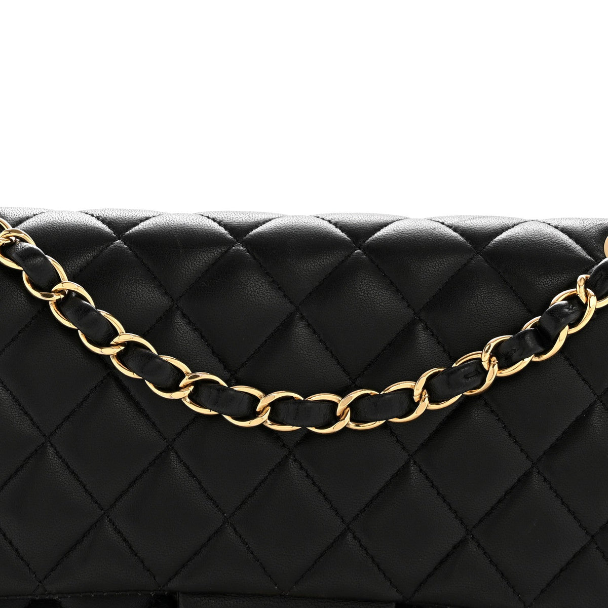 Lambskin Quilted Medium Double Flap Black wholesalehk.shop