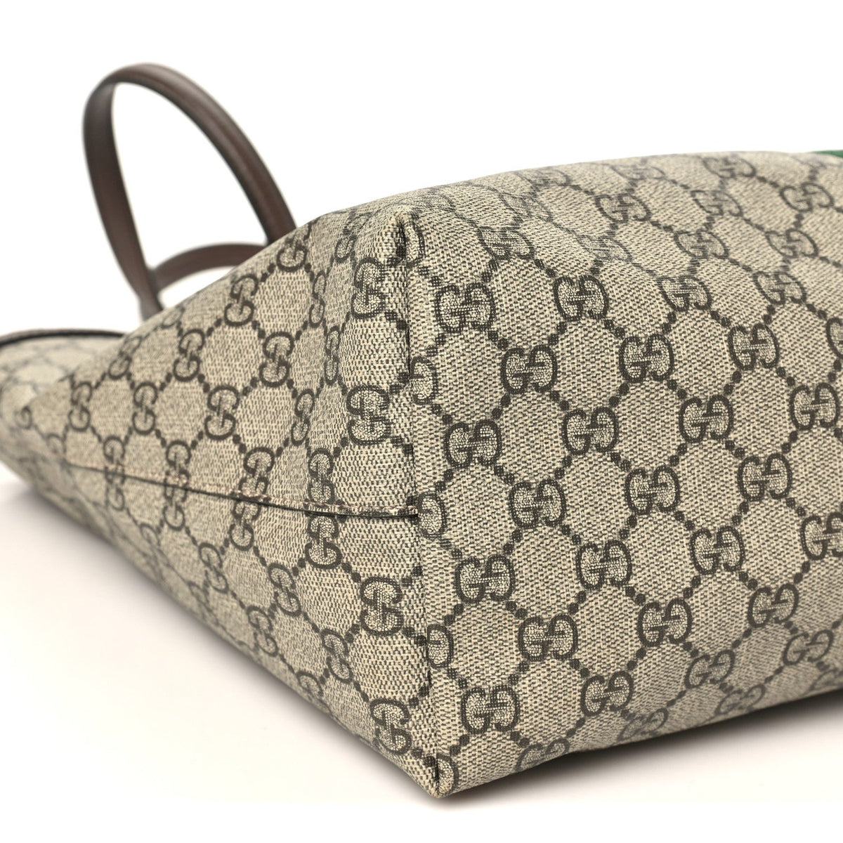 GG Supreme Monogram Textured Calfskin Web Medium Ophidia Shopping Tote Beige Ebony New Acero wholesalehk.shop