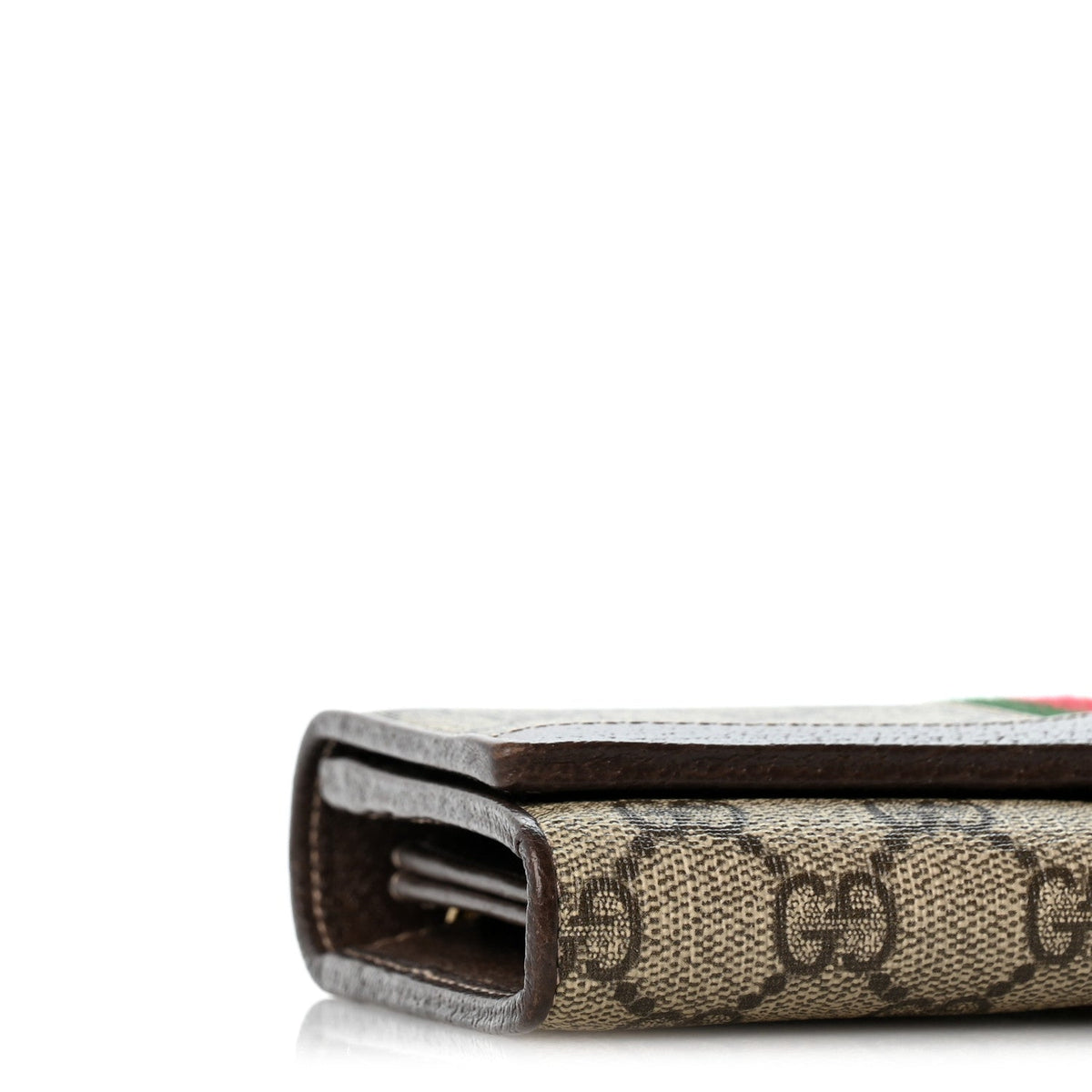 GG Supreme Monogram Web Ophidia Wallet On Chain Brown wholesalehk.shop