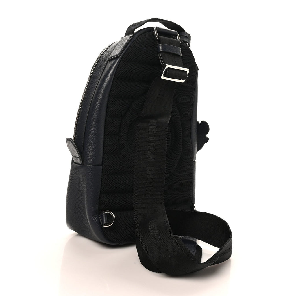 X SHAWN STUSSY Grained Calfskin Ox Head Crossbody Backpack Navy Blue wholesalehk.shop