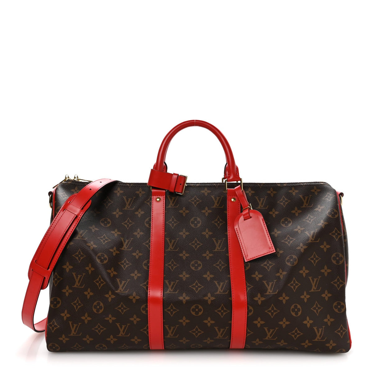 Calfskin Monogram Keepall Bandouliere 50 Coquelicot wholesalehk.shop