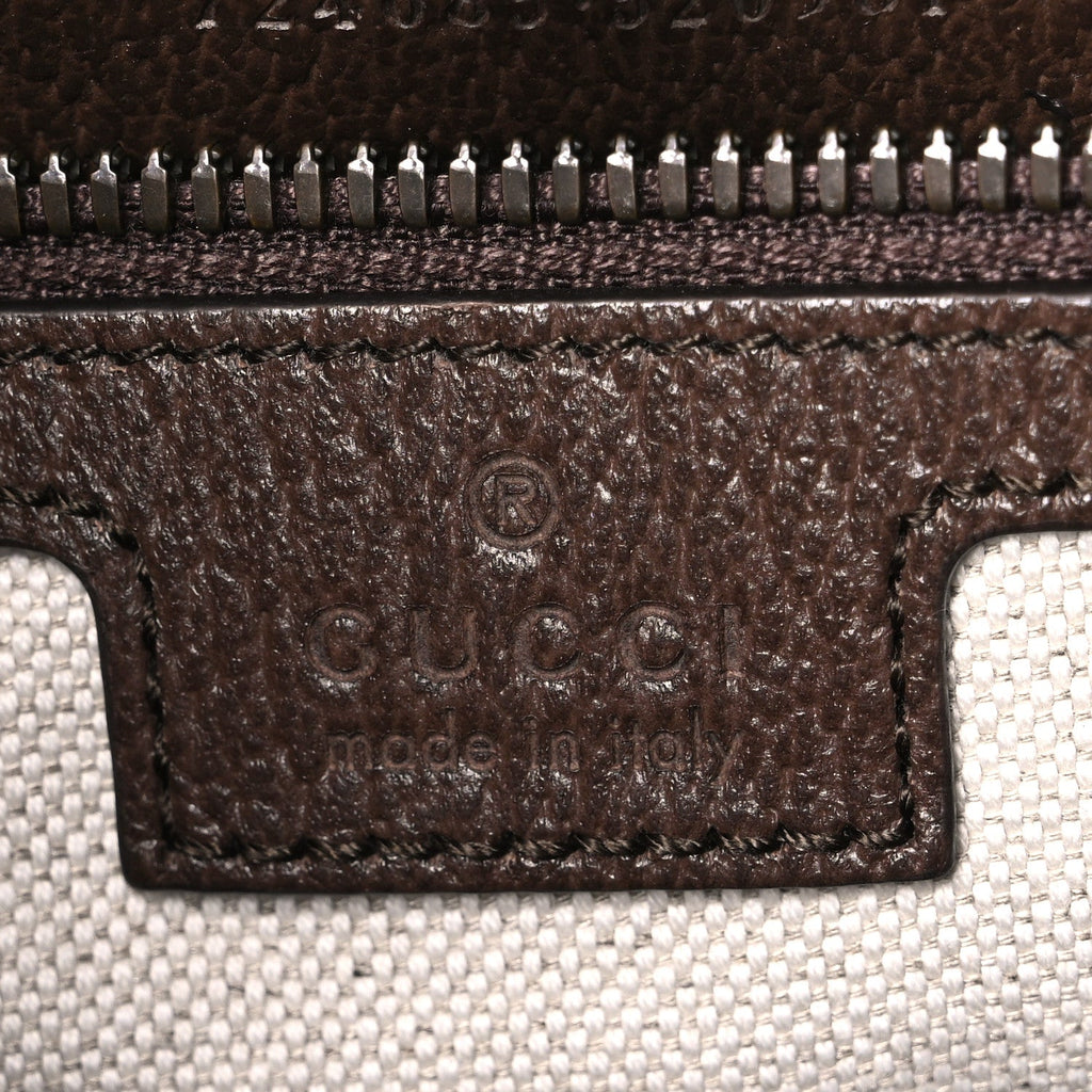 GG Supreme Monogram Textured Dollar Calfskin Web Medium Ophidia Tote Bag Beige Ebony wholesalehk.shop