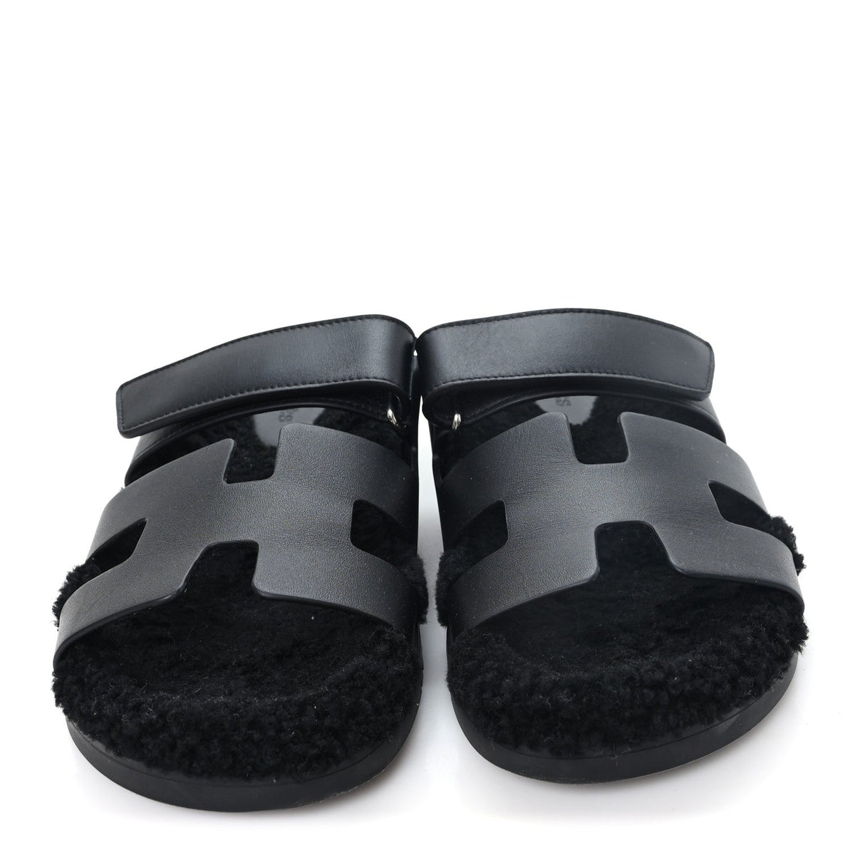 Calfskin Woolskin Womens Chypre Sandals 38 Black wholesalehk.shop
