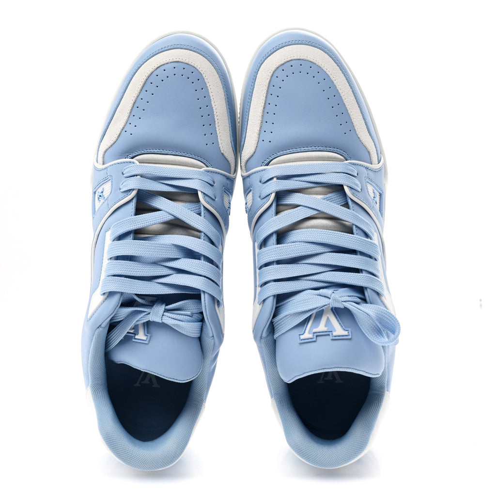 Calfskin Mens LV Trainer Sneakers 9 Blue £¨ Direct shipment via from wholesalehk.shop