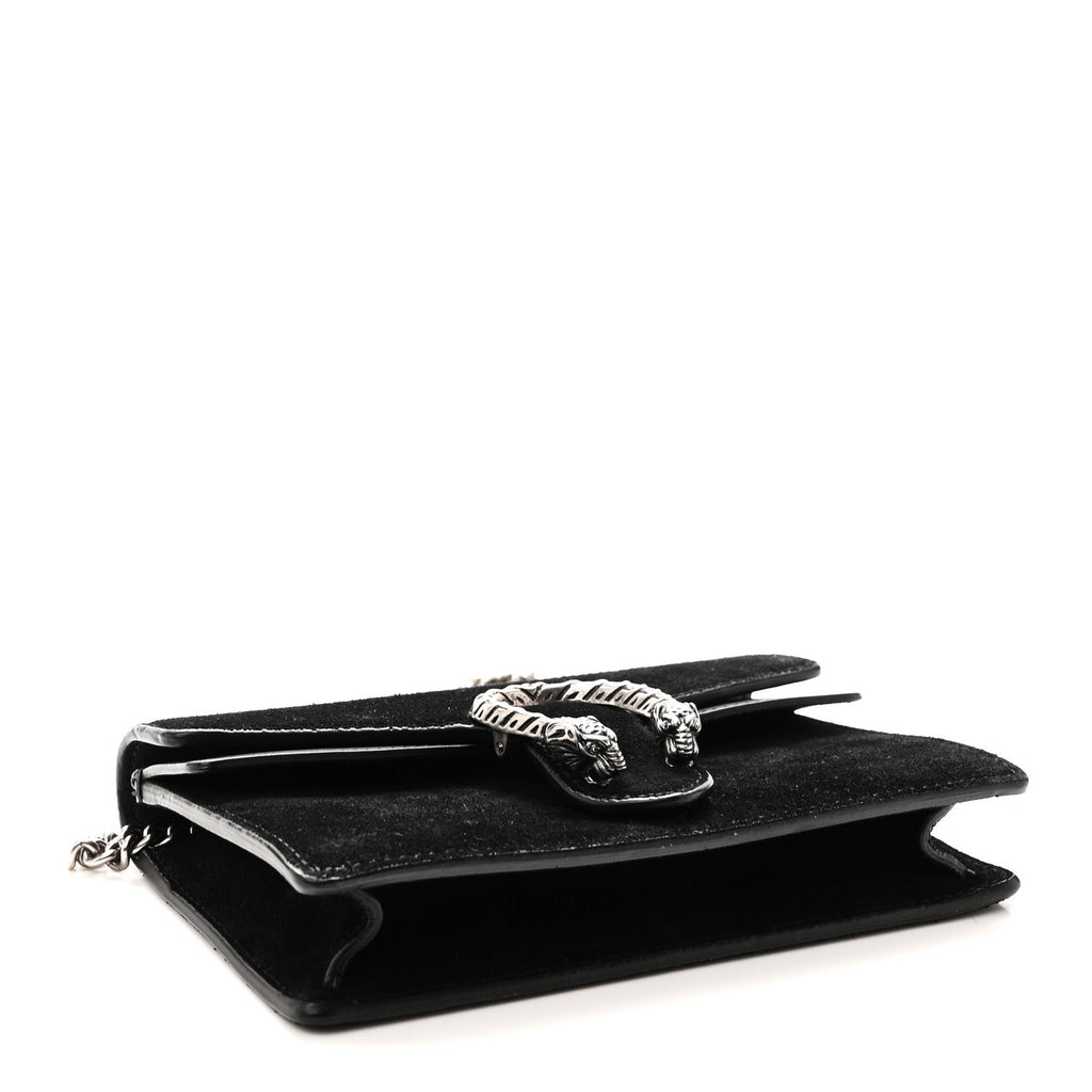 Suede Super Mini Dionysus Shoulder Bag Black wholesalehk.shop