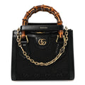 New Canvas Charisma Calfskin Crystal GG Monogram Mini Diana Tote Black wholesalehk.shop