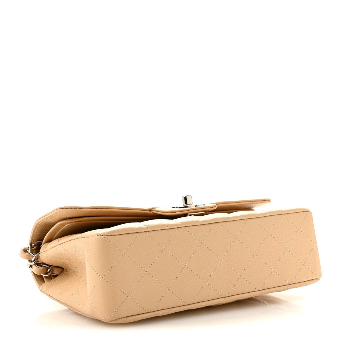 Caviar Quilted Small Double Flap Beige wholesalehk.shop