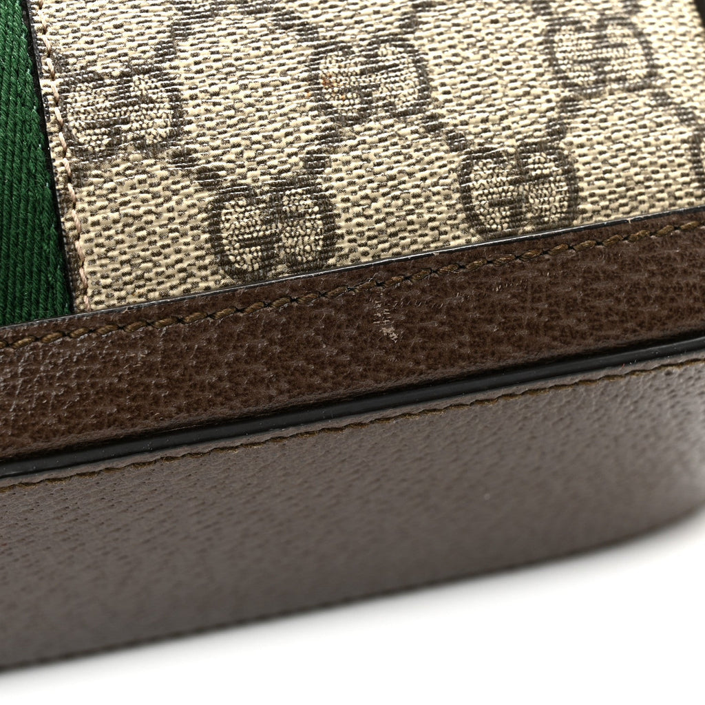 GG Supreme Monogram Web Small Ophidia Top Handle Shoulder Bag Brown wholesalehk.shop