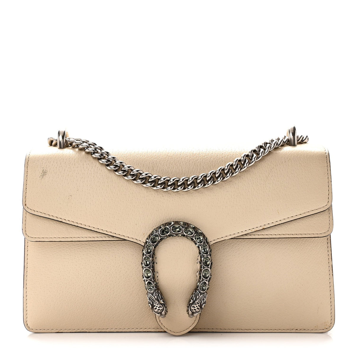 Textured Calfskin Crystal Small Dionysus Shoulder Bag Mystic White wholesalehk.shop