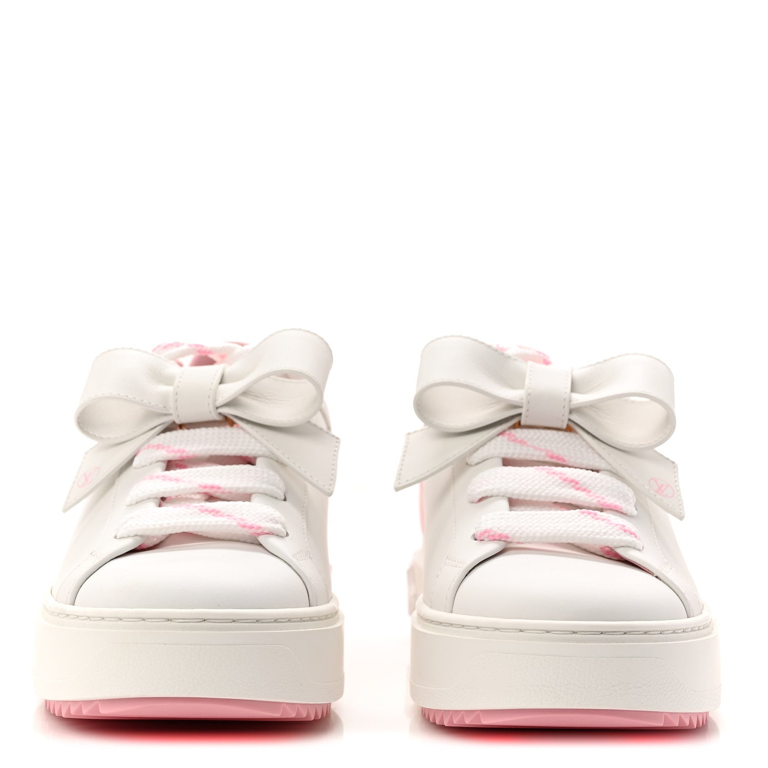 Calfskin Time Out Bow Sneakers 38 White Pink £¨ Direct shipment via from wholesalehk.shop