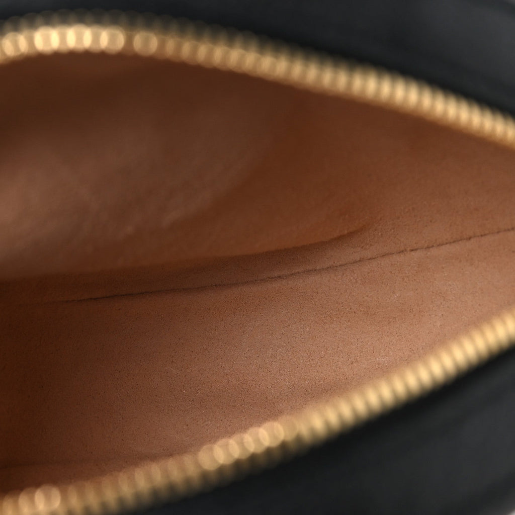 Grained Calfskin Web Mini Ophidia Round Shoulder Bag Black wholesalehk.shop