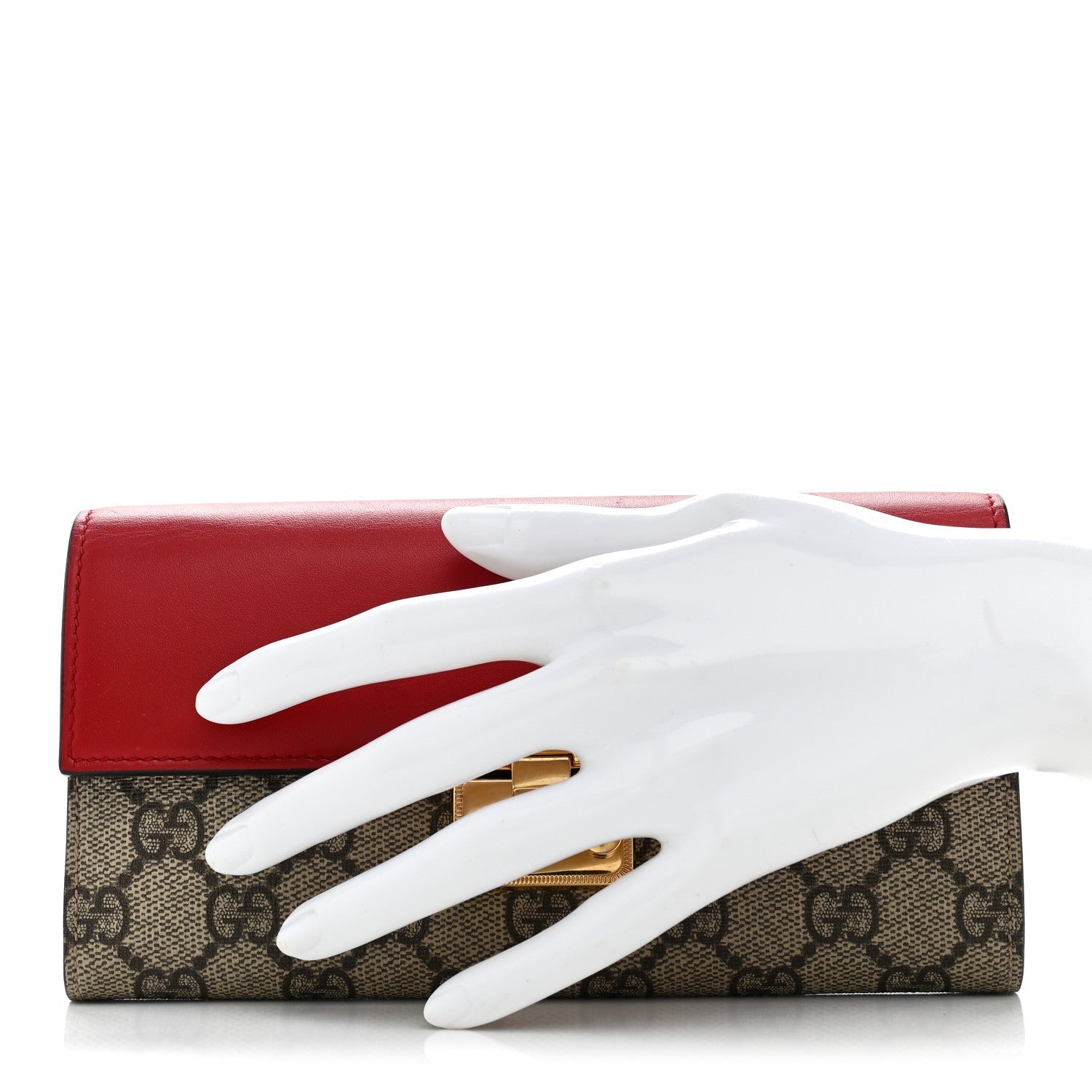 GG Supreme Monogram Moon Calfskin Padlock Continental Chain Wallet Beige Ebony Hibiscus Red New Rosette £¨ Direct shipment via from wholesalehk.shop