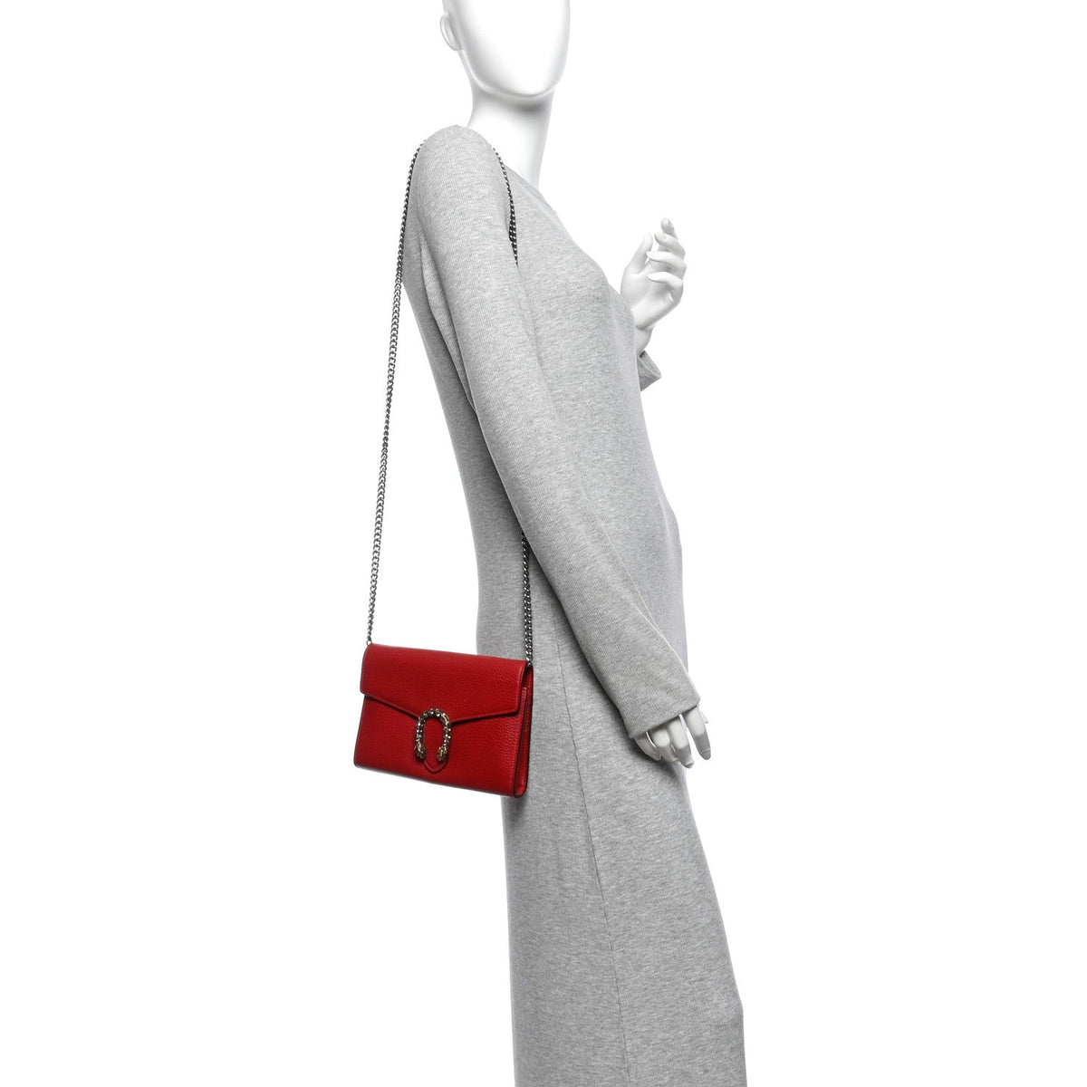 Calfskin Mini Dionysus Chain Wallet Hibiscus Red wholesalehk.shop