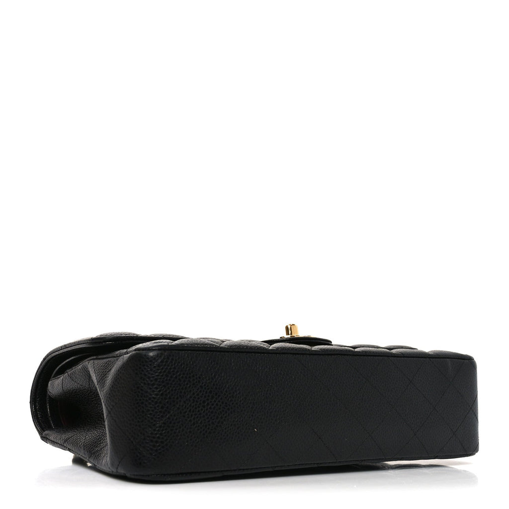 Caviar Quilted Medium Double Flap Black wholesalehk.shop