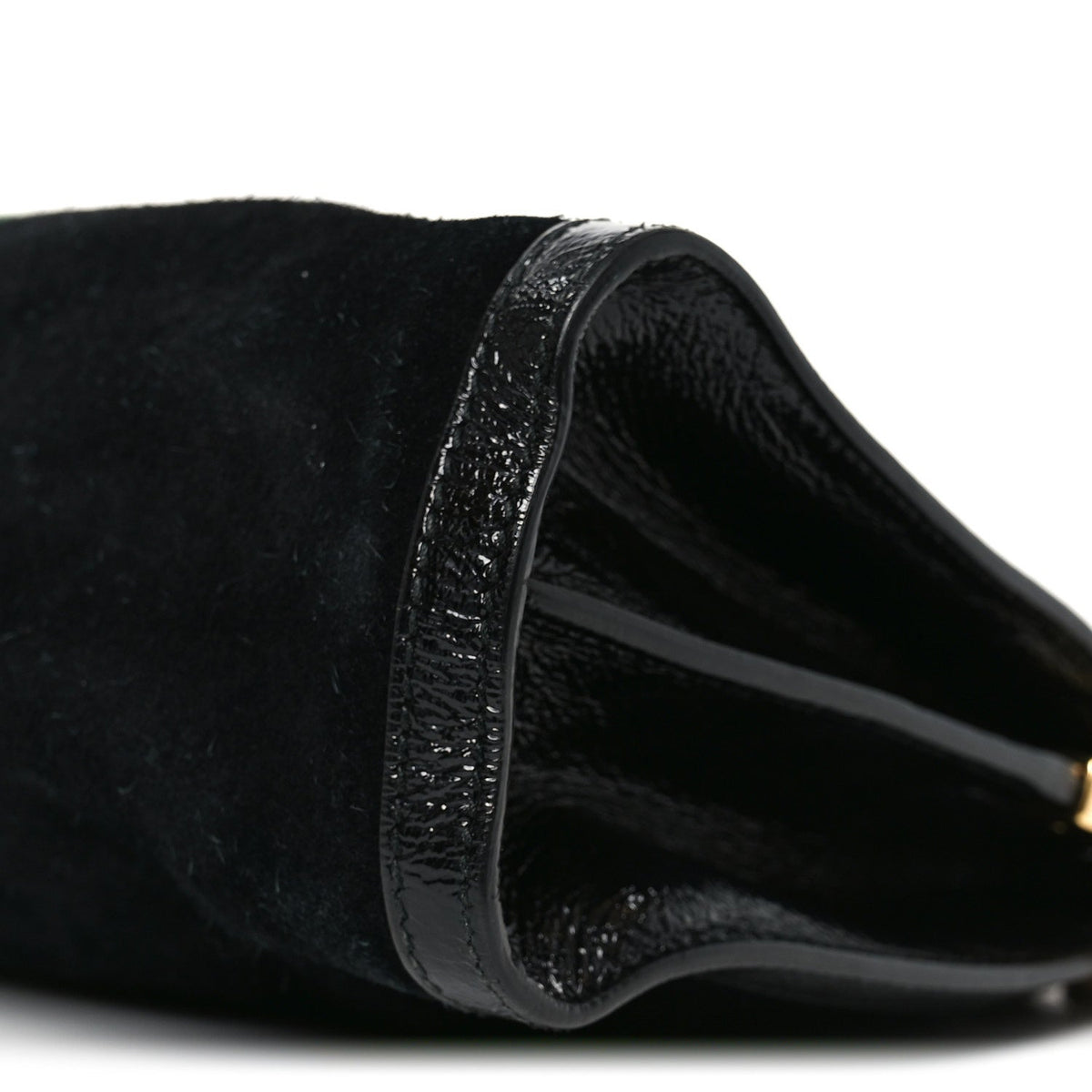 Suede Patent GG Web Medium Ophidia Chain Shoulder Bag Black wholesalehk.shop