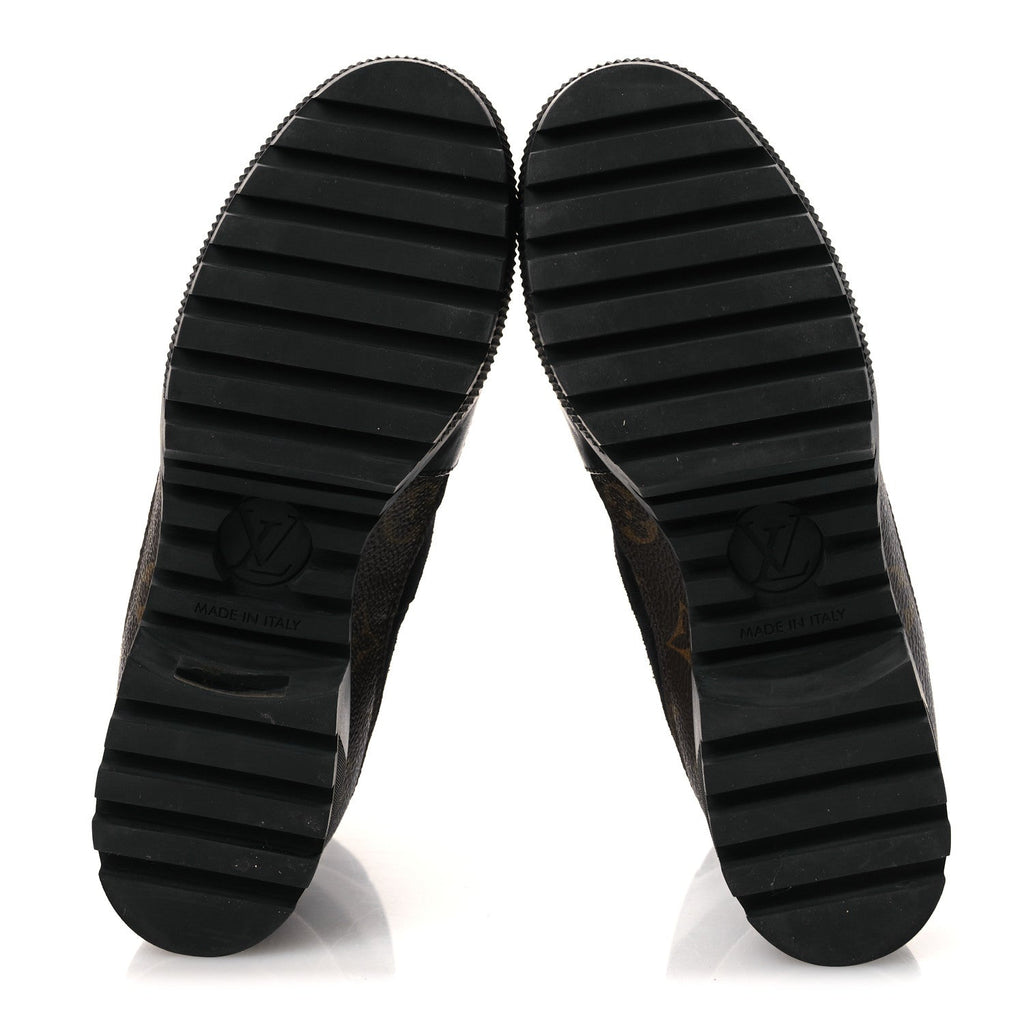 Suede Calfskin Monogram Laureate Platform Desert Boots 36 Black £¨ Direct shipment via from wholesalehk.shop