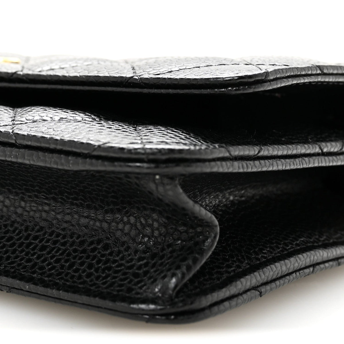 Caviar Quilted CC Turnlock Wallet On Chain WOC Black wholesalehk.shop